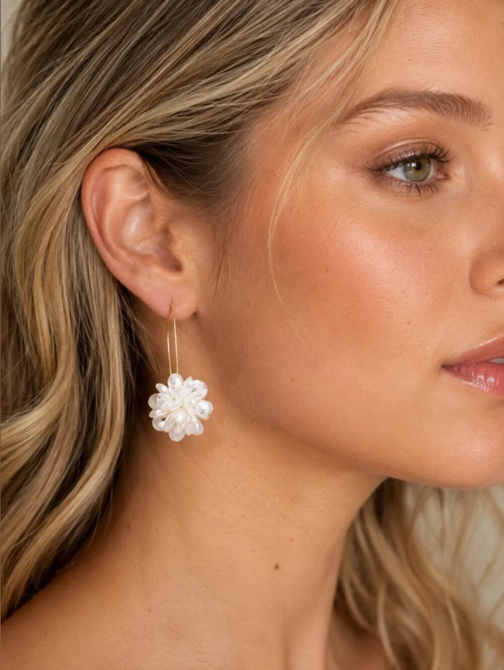 Elegant Pearl Floral Drop Earrings